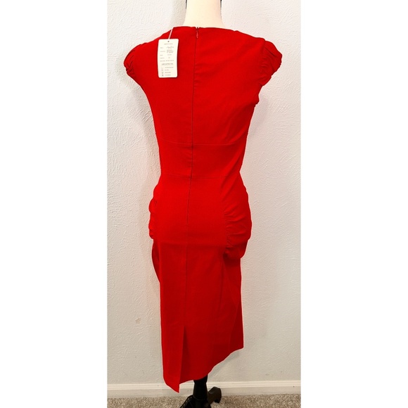 New Dow Boutique Classic Collection Sexy Red 50's Retro Pencil Dress, L - Picture 4 of 15
